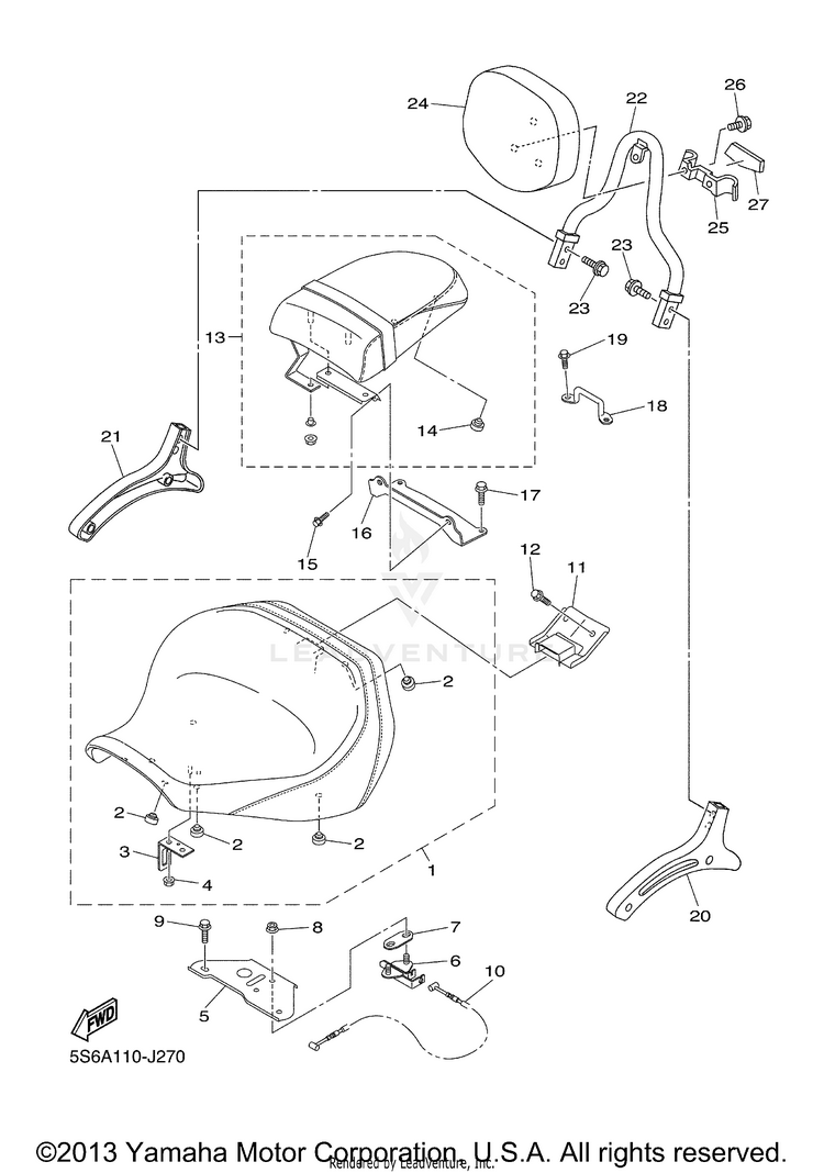 Seat V STAR 1300 TOURER - XVS13CTZCB - 2010 Schematic