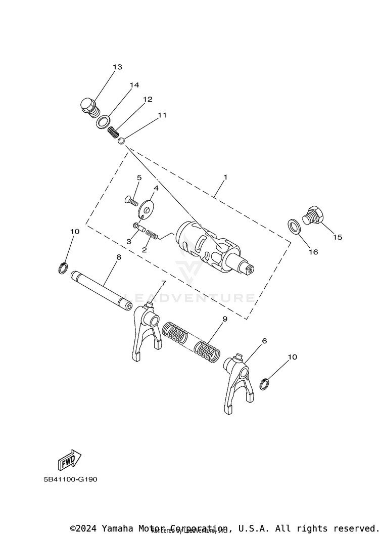 Shift Cam Fork RHINO 700 FI SPORT E - YXR7FSP2Y - 2009 Schematic