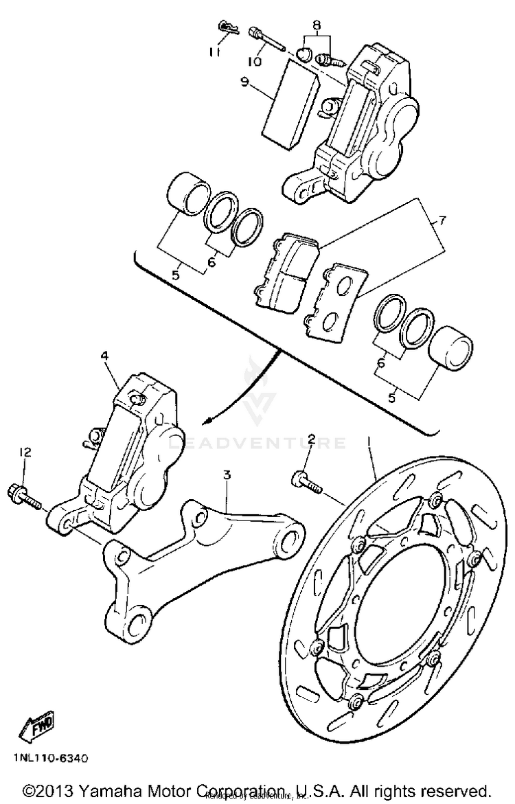Rear Brake Caliper Schematic