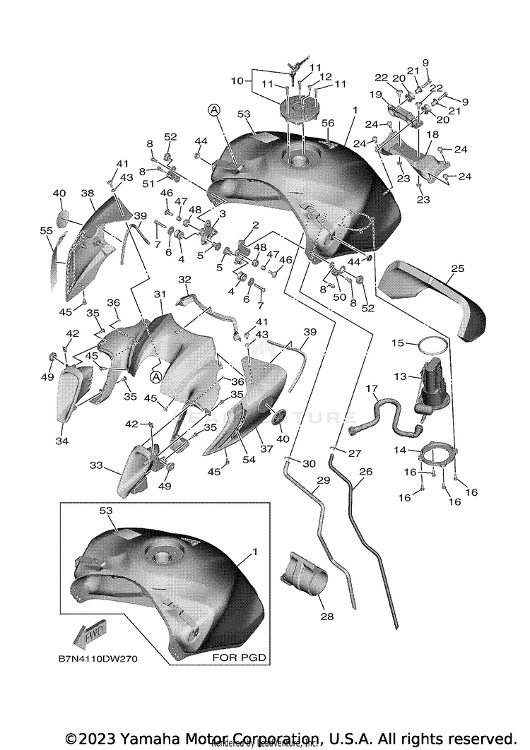 Fuel Tank MT09 - MT09MCB - 2021 Schematic