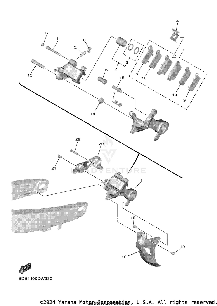 Rear Brake Caliper Schematic