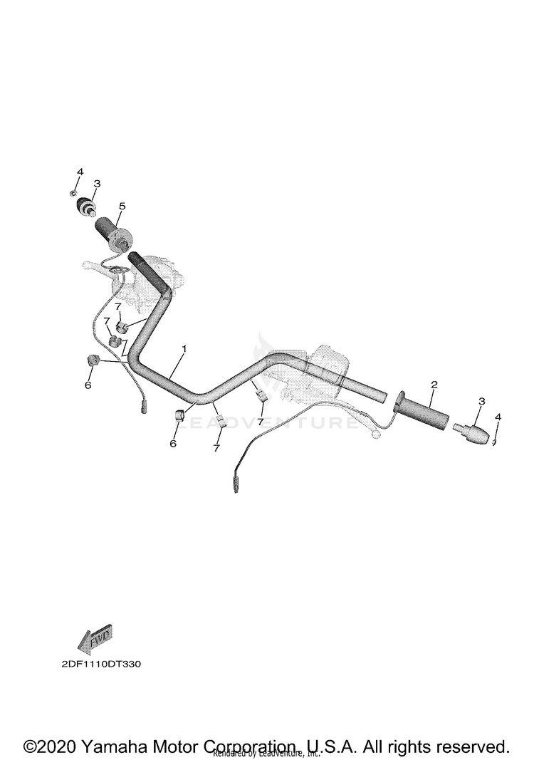 Steering Handle & Cable STAR VENTURE - XV19FML - 2021 Schematic
