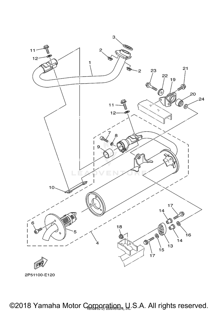 Exhaust RHINO 450 SPECIAL ED - YXR45FSPX - 2008 Schematic
