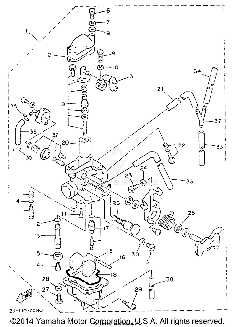Carburetor (Non-California Model) Schematic
