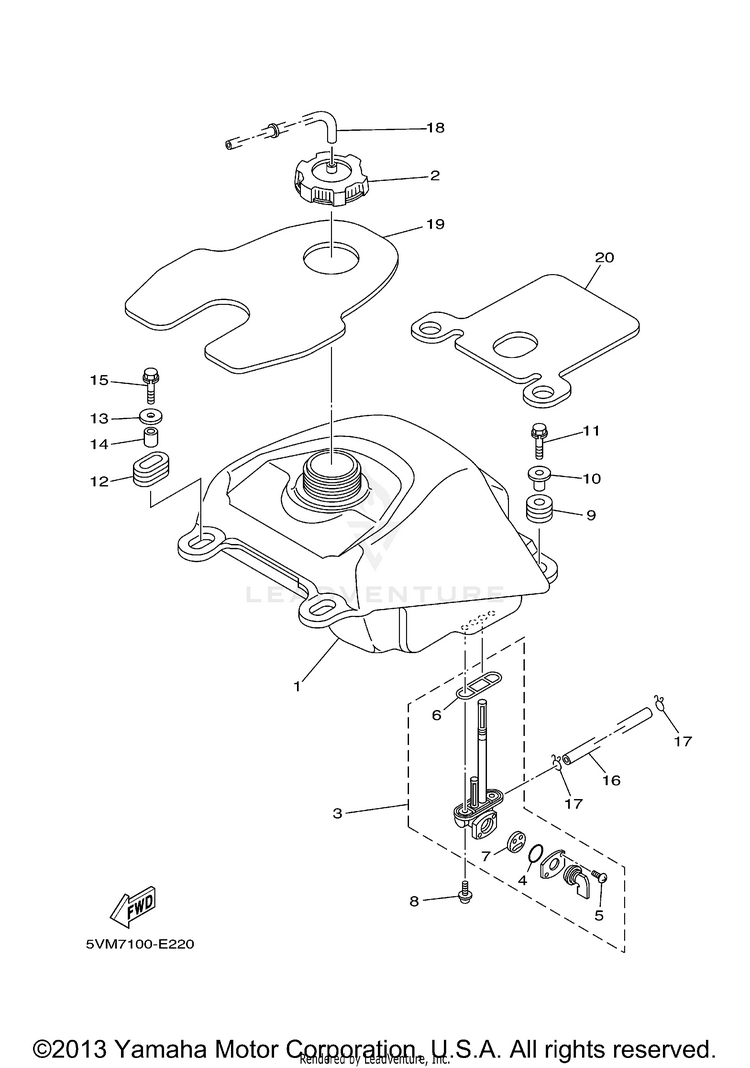 Fuel Tank BLASTER - YFS200V - 2006 Schematic