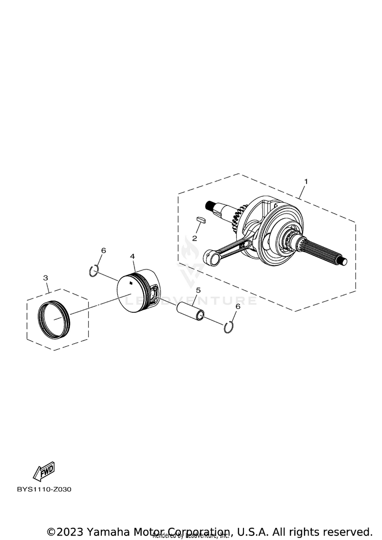 Crankshaft & Piston RAPTOR 110 - YFM01RYXRG - 2024 Schematic