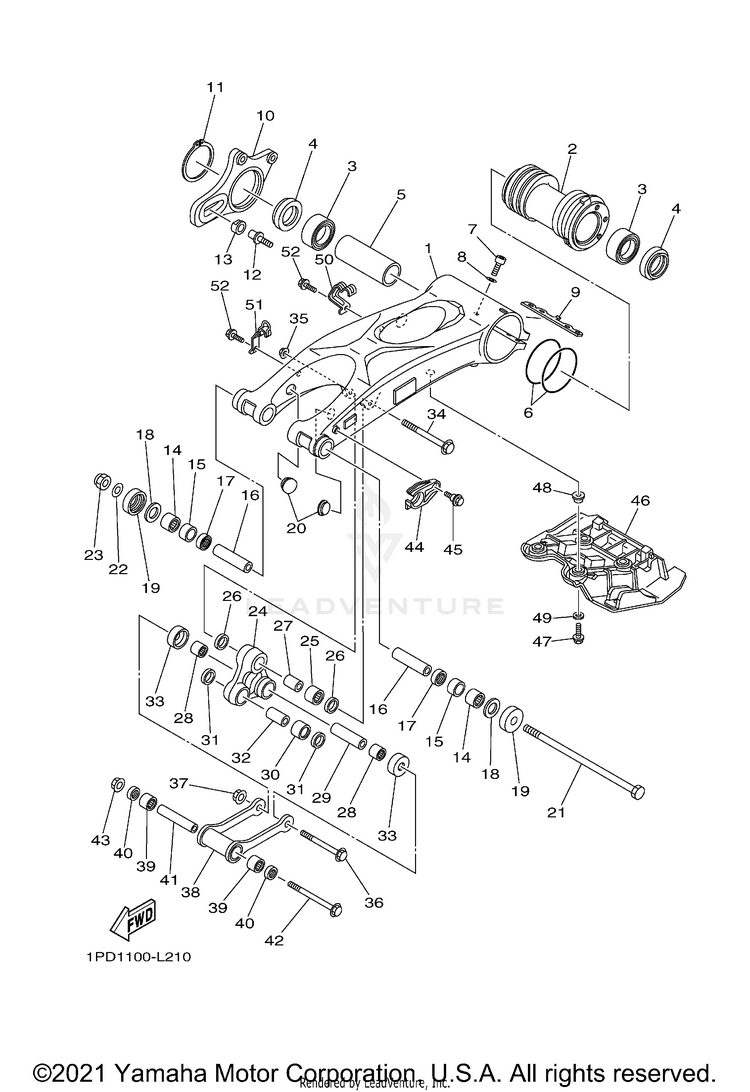 Rear Arm YFZ450 - YFZ45BB - 2012 Schematic
