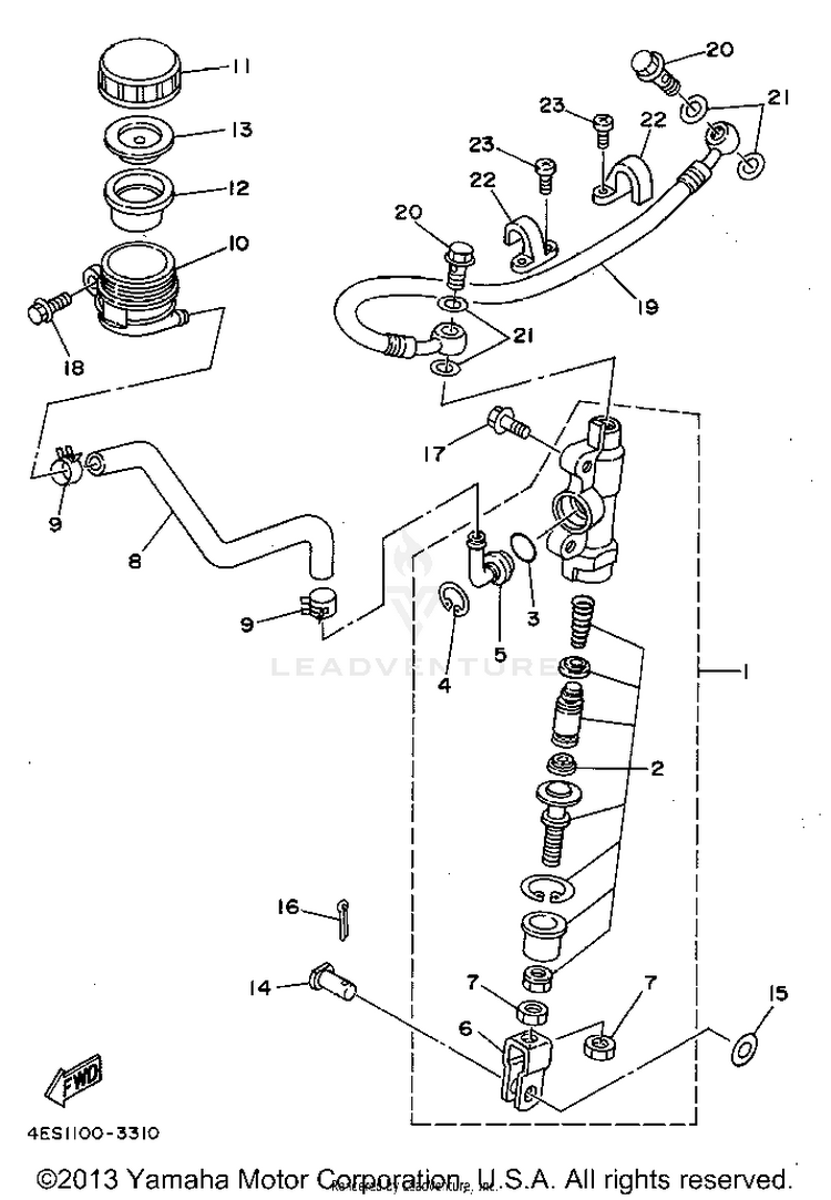 Rear Master Cylinder Schematic
