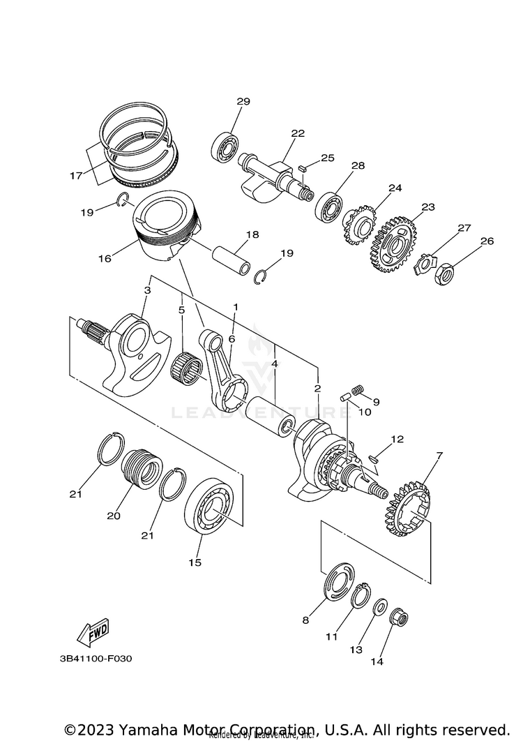 Crankshaft Piston 700 FI  EPS 4WD SPECIAL EDITION - YFM7FGPSEZ - 2010 Schematic