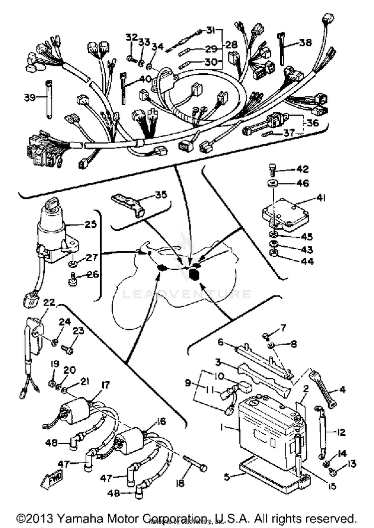Electrical 1 XS1100SG - 1980 Schematic