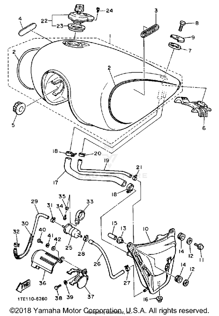 Fuel Tank Non California Model Schematic