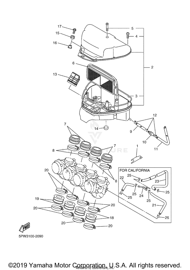 Intake R1 - YZFR1RC - 2003 Schematic