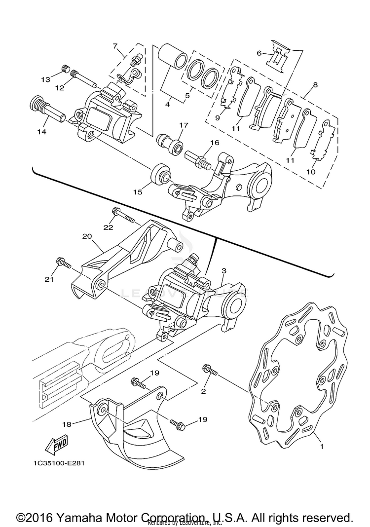 Rear Brake Caliper Schematic