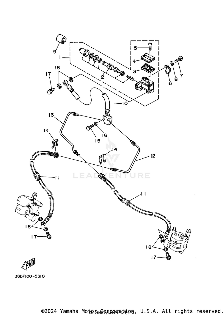 Front Master Cylinder Schematic