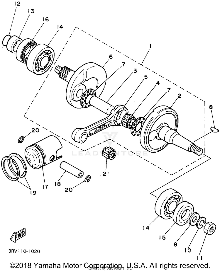 Crankshaft Piston Schematic