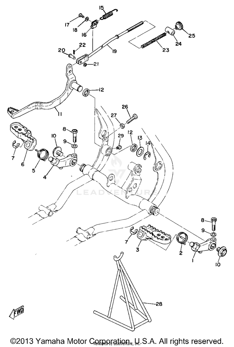 Footrest - Brake Pedal Schematic