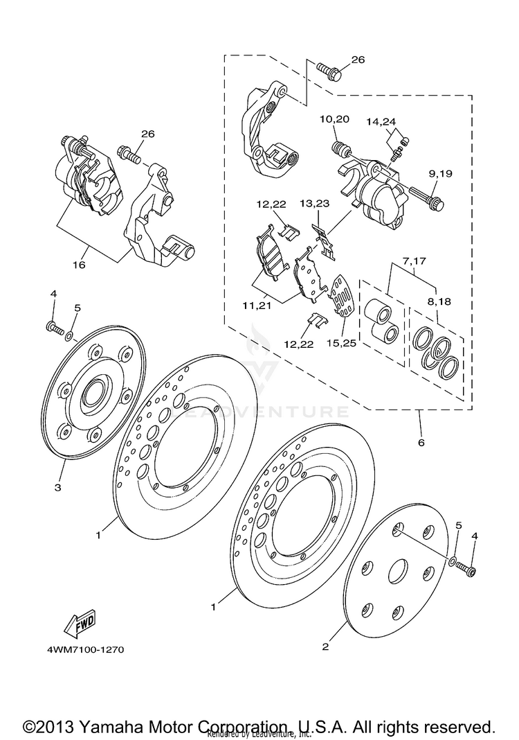 Front Brake Caliper Schematic