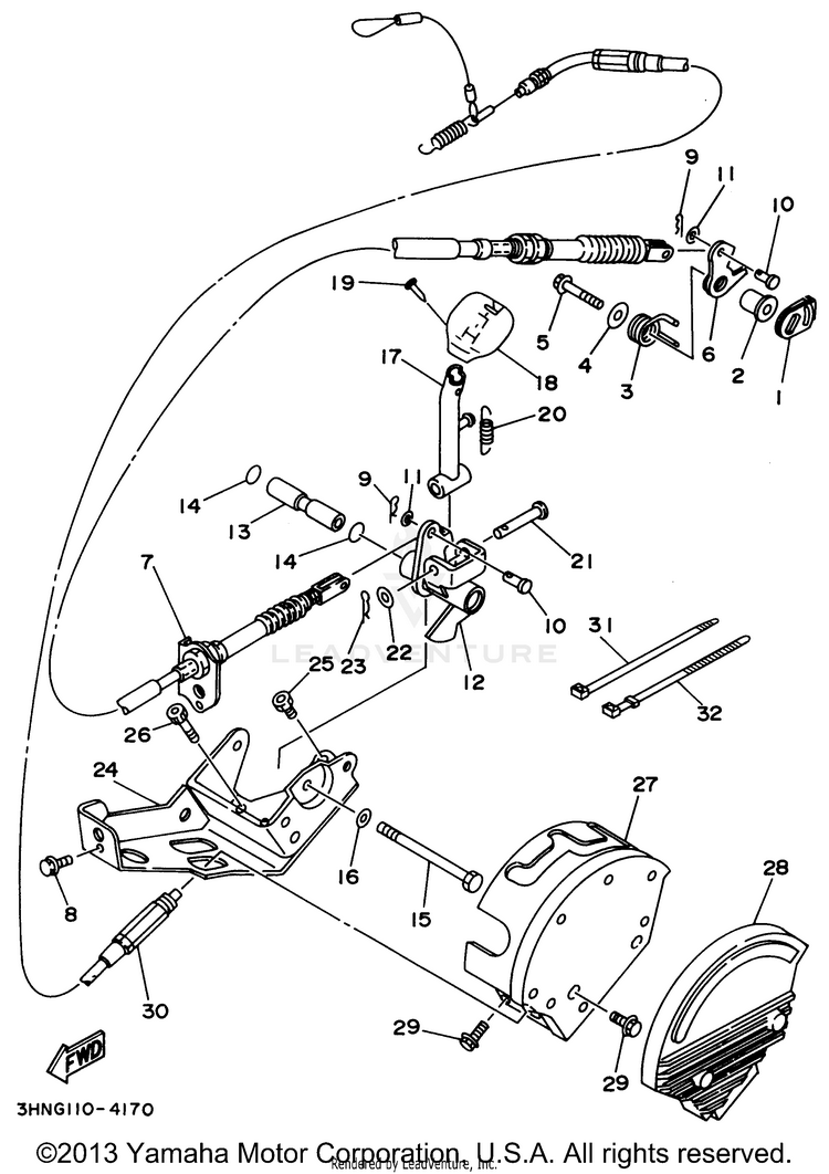 Shifter BIG BEAR 4WD (ME & NH Only) - YFM350FWF_MNH - 1994 Schematic