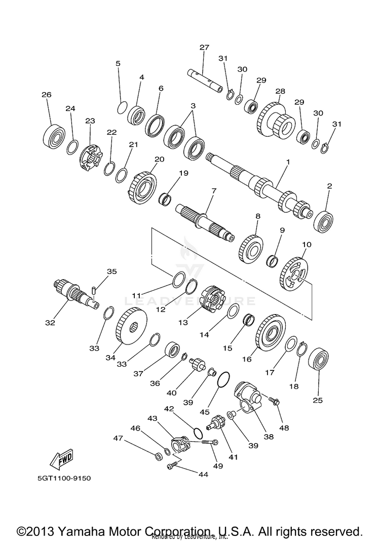 Transmission GRIZZLY YFM600FHN GRIZZLY REALTREE HUNTER - YFM600FHN - 2001 Schematic