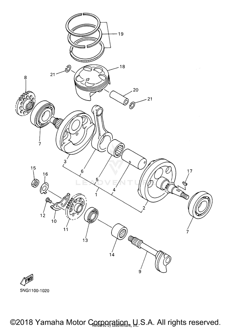 Crankshaft Piston Schematic