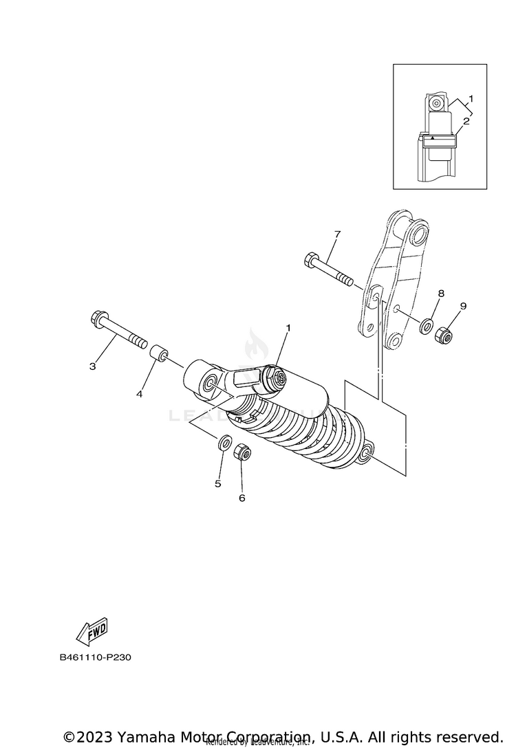 Rear Suspension RAPTOR 700R SE CAL - YFM70RCCRB - 2024 Schematic
