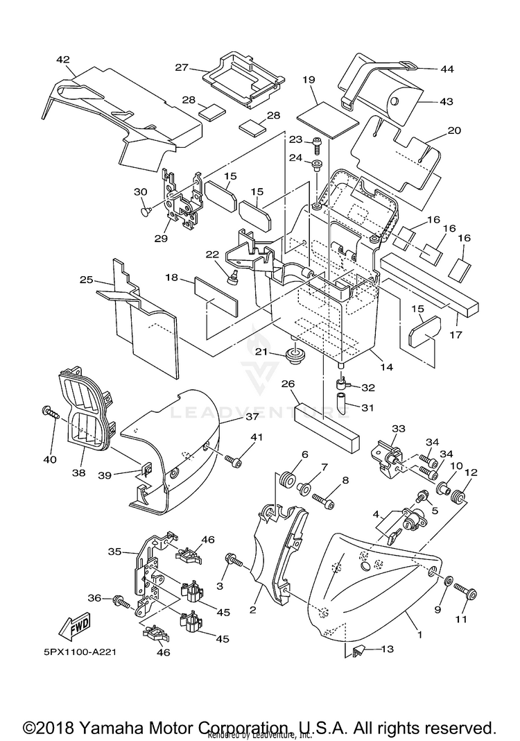 Side Cover ROAD STAR WARRIOR - XV1700PCRC - 2003 Schematic
