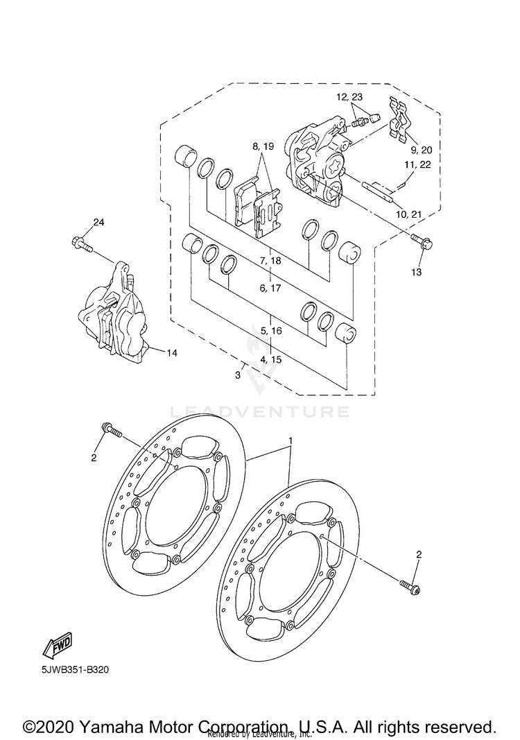 Front Brake Caliper Schematic