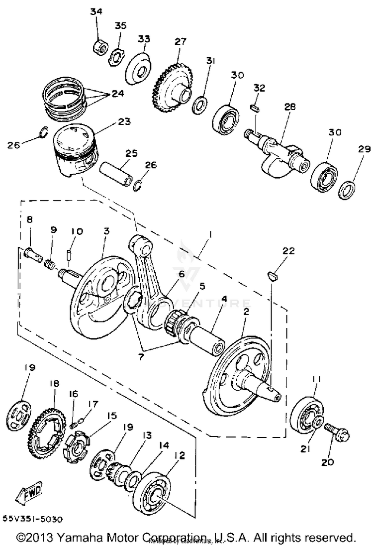 Crankshaft - Piston Schematic