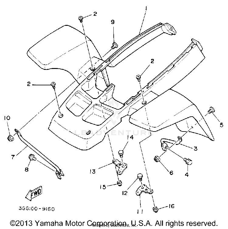 Front Fender BANSHEE - YFZ350D_MN - 1992 Schematic