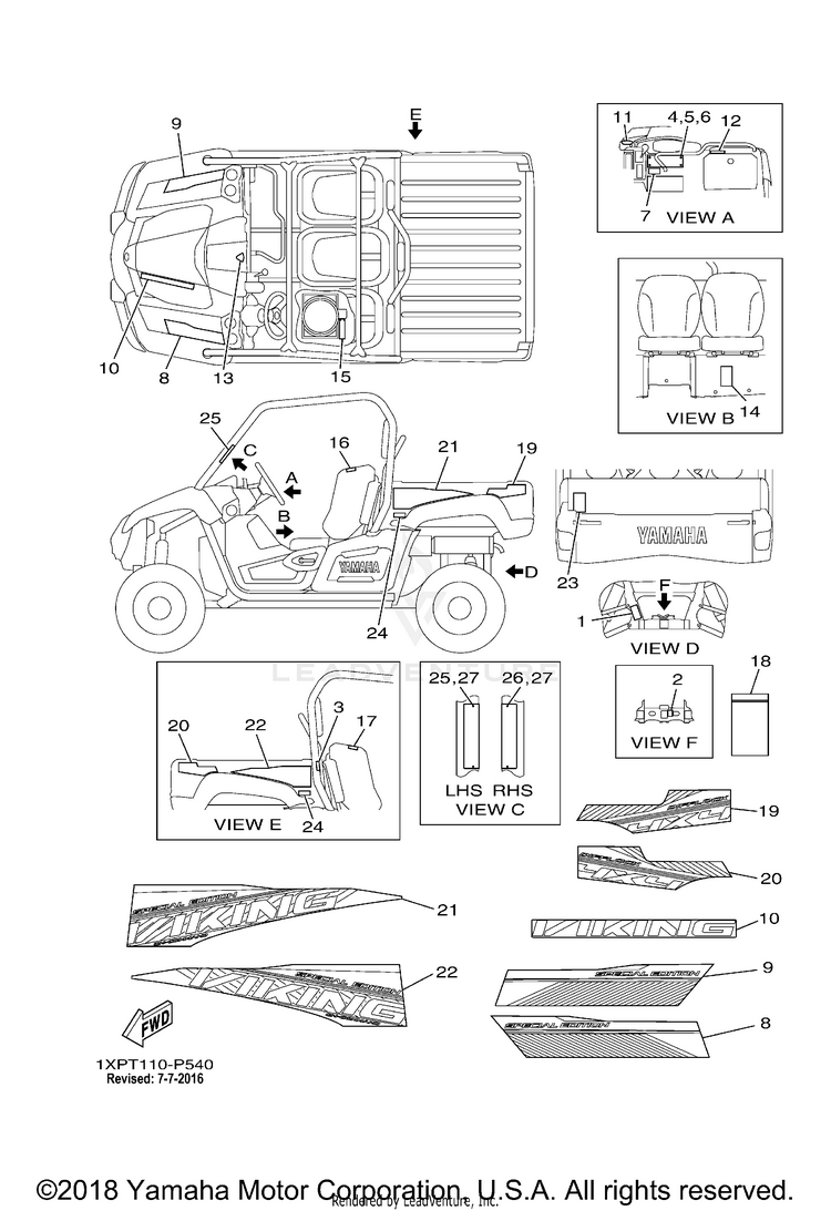 Emblem Label 1 VIKING EPS SE - YXM700PSF - 2015 Schematic