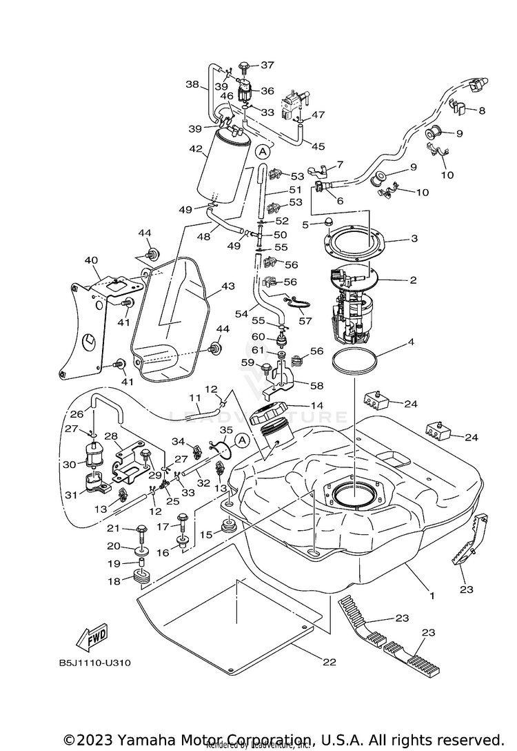 Fuel Tank YXZ1000R EPS - YXZ10YMXLR - 2020 Schematic