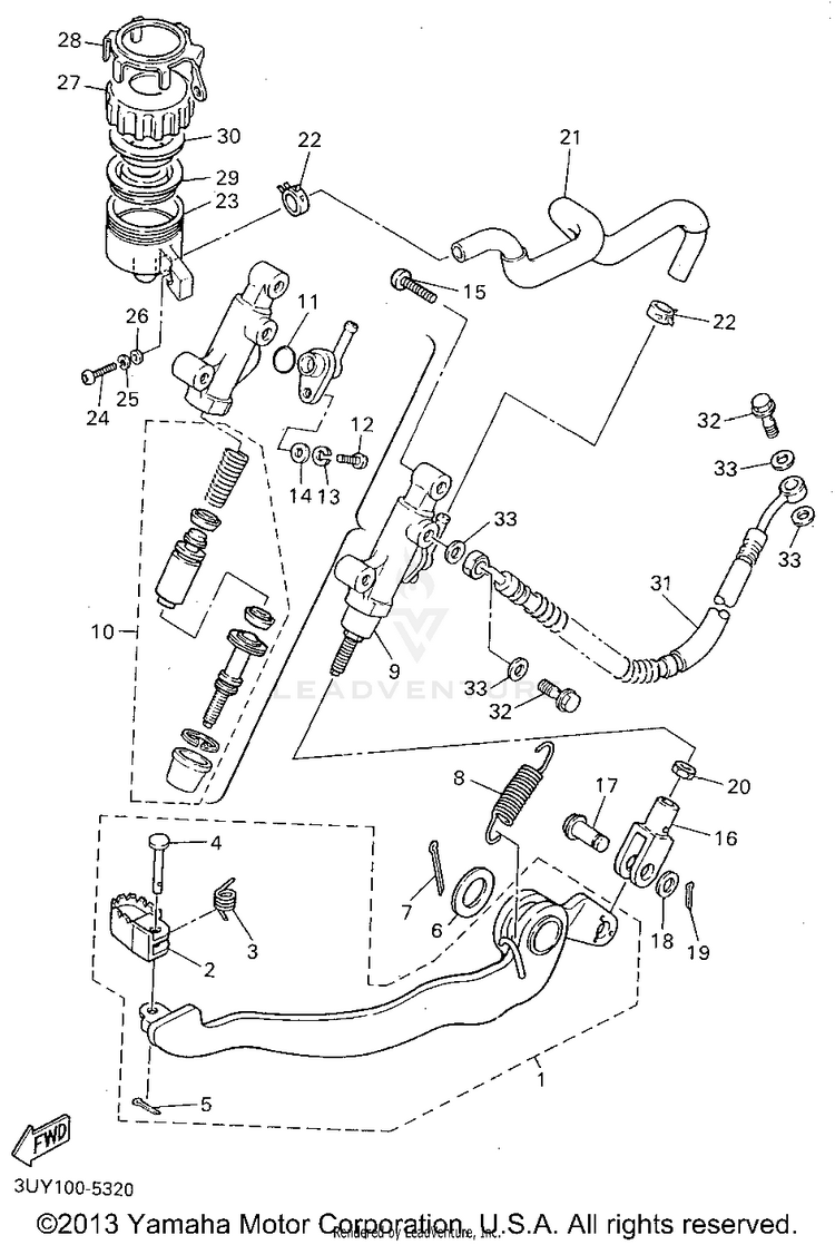 Rear Master Cylinder Schematic