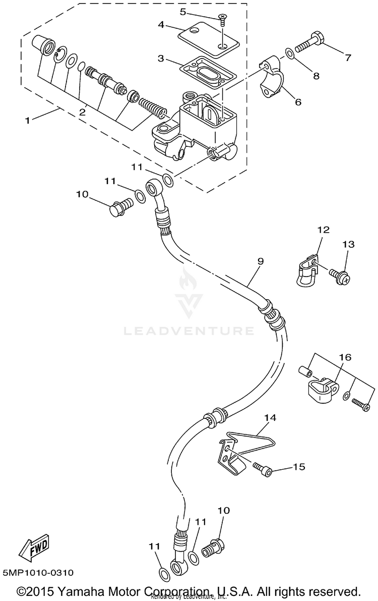 Front Master Cylinder Schematic