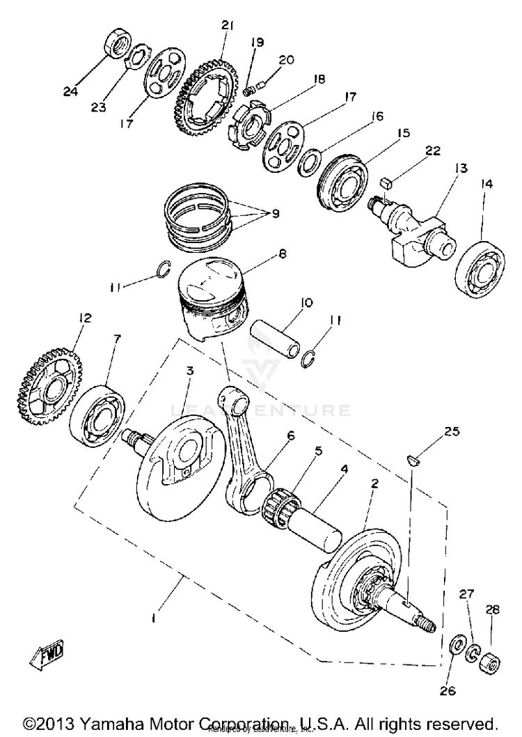Crankshaft Piston Schematic