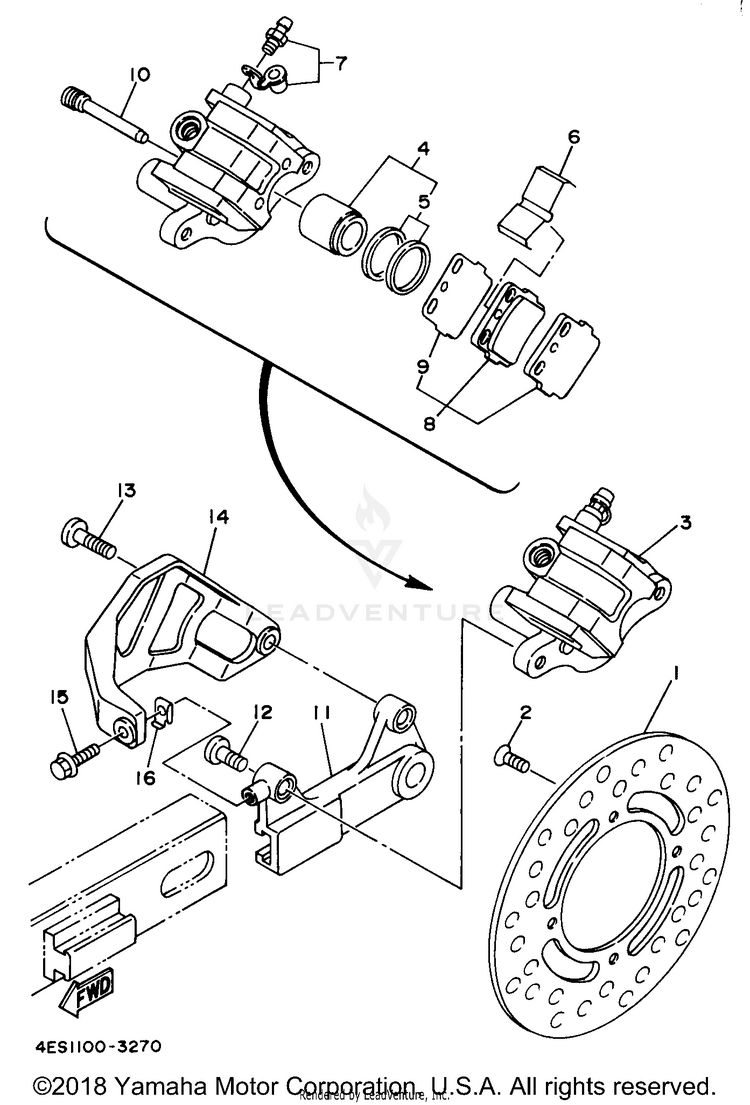 Rear Brake Caliper Schematic