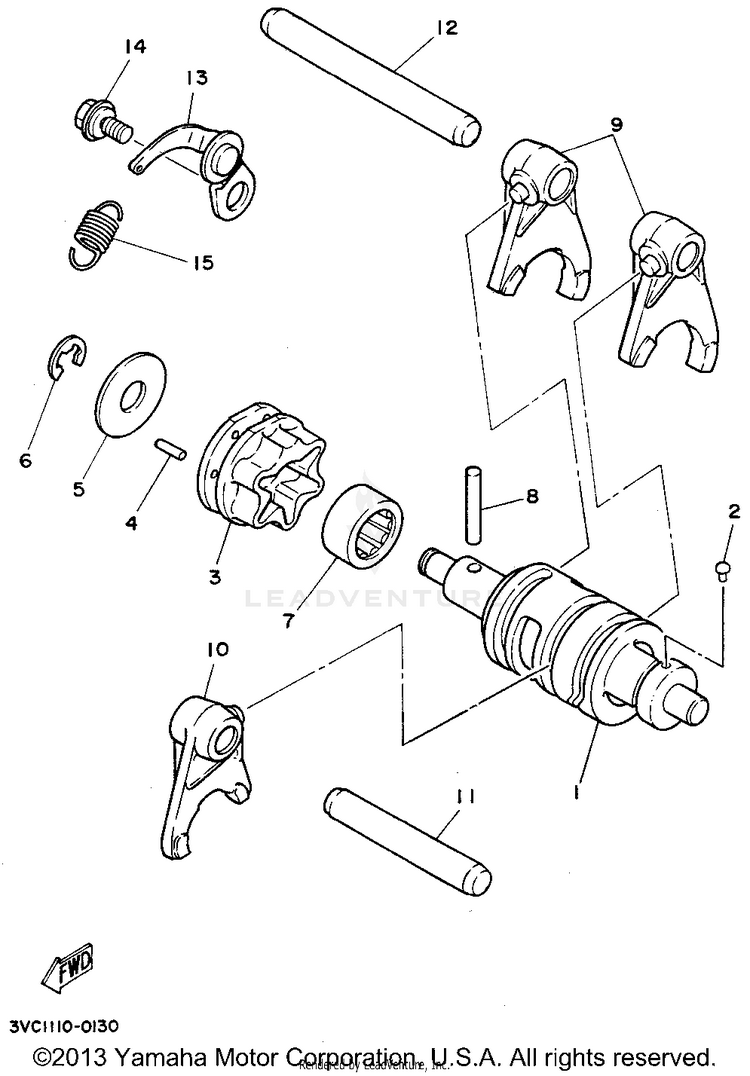 Shift Cam - Shift Fork Schematic