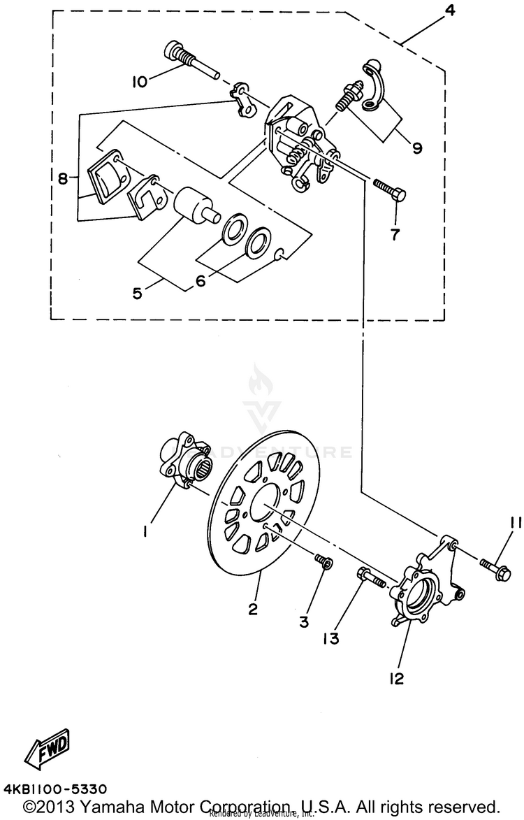 Rear Brake Caliper Schematic