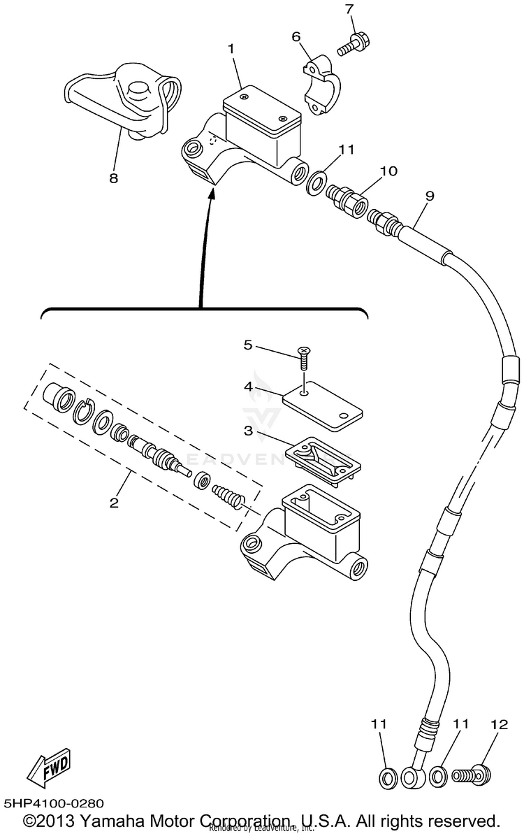 Front Master Cylinder Schematic