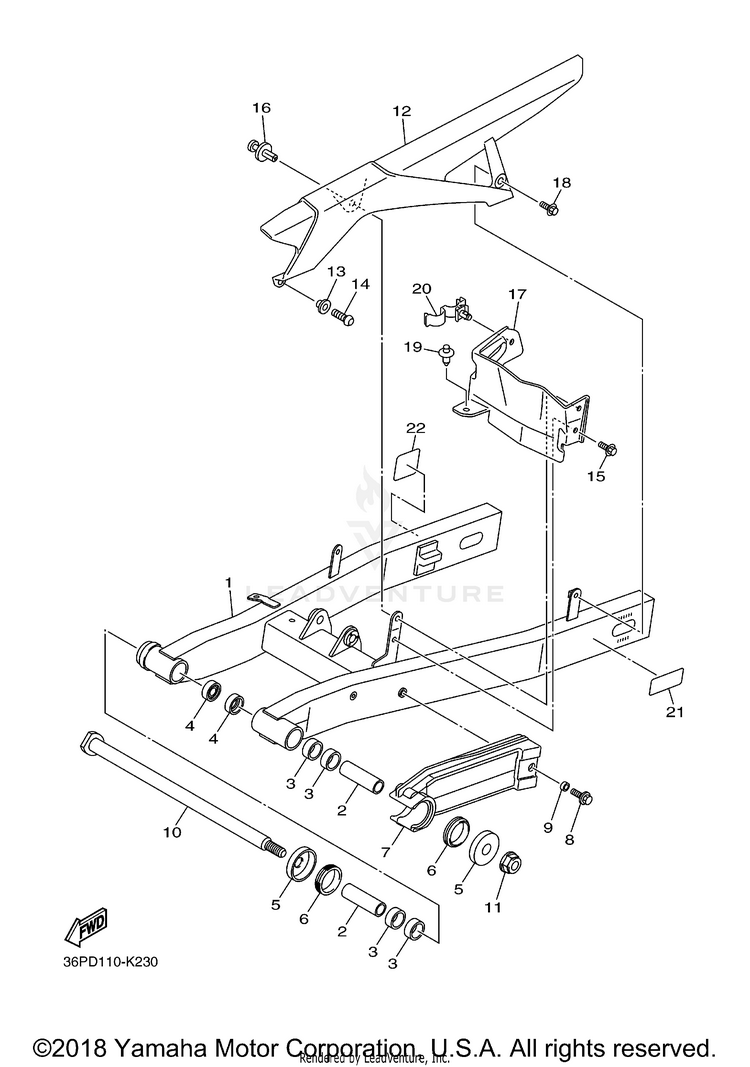 Rear Arm FZ6R - FZ6RACO - 2011 Schematic