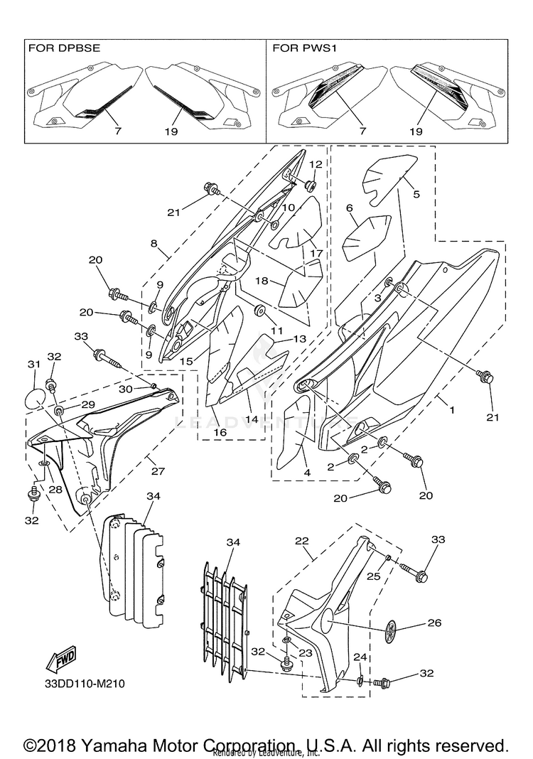 Side Cover YZ450F - YZ450FDL - 2013 Schematic