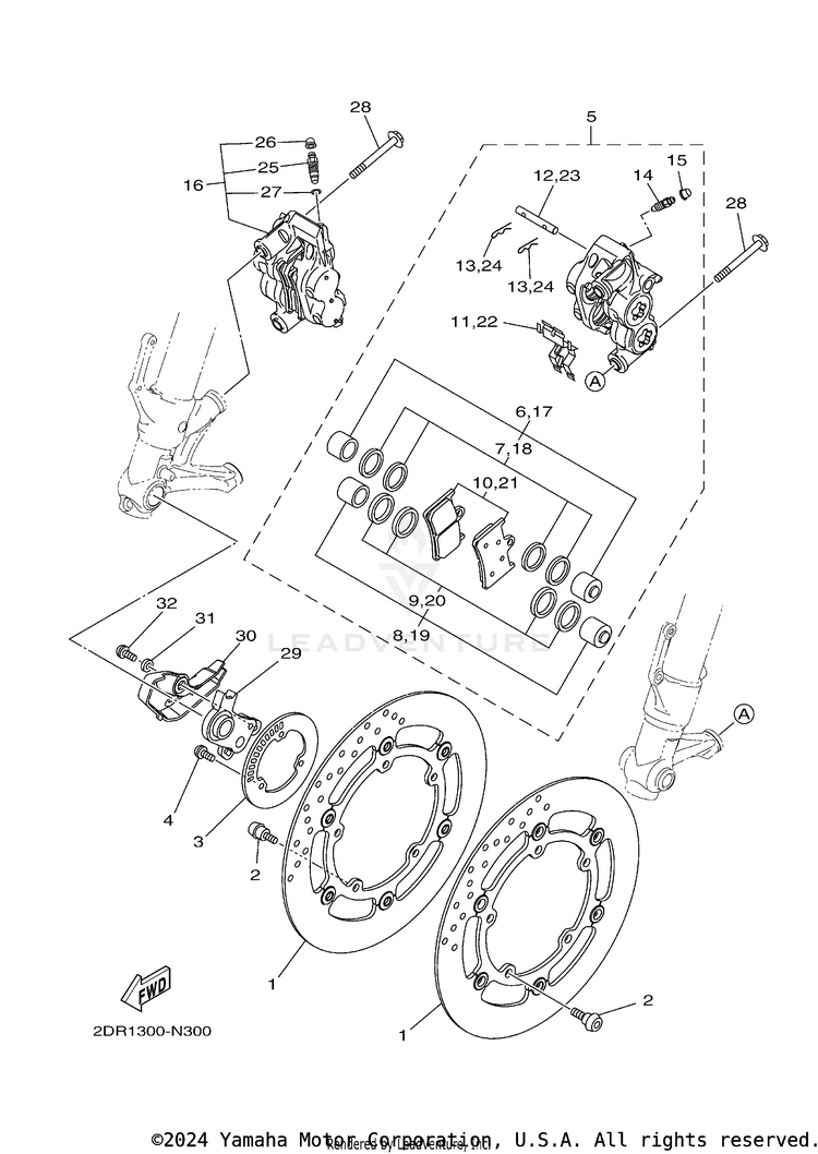 Front Brake Caliper Schematic