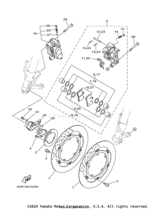 Front Brake Caliper Schematic