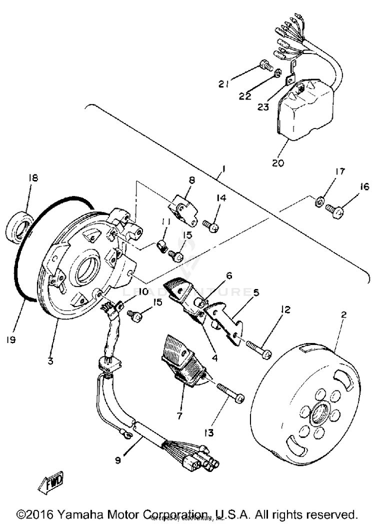 Cdi Magneto XT250 - XT250H_198 - 1981 Schematic