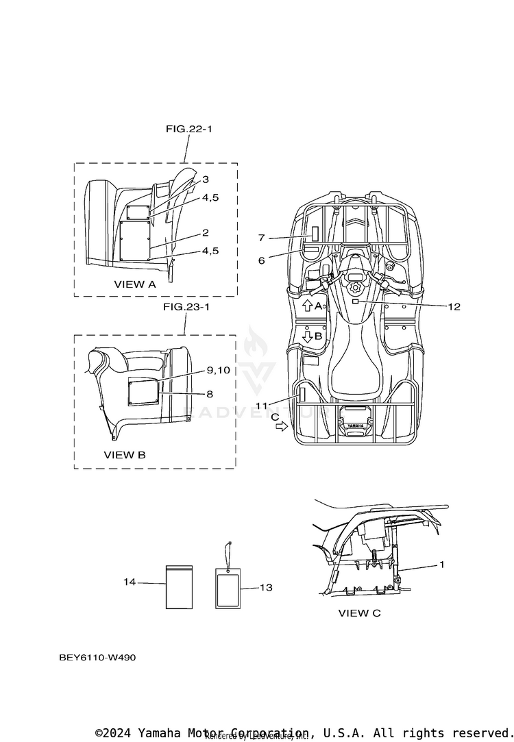 Emblem Label 1 KODIAK 450 EPS HUNTE - YFM45KPHMH - 2021 Schematic