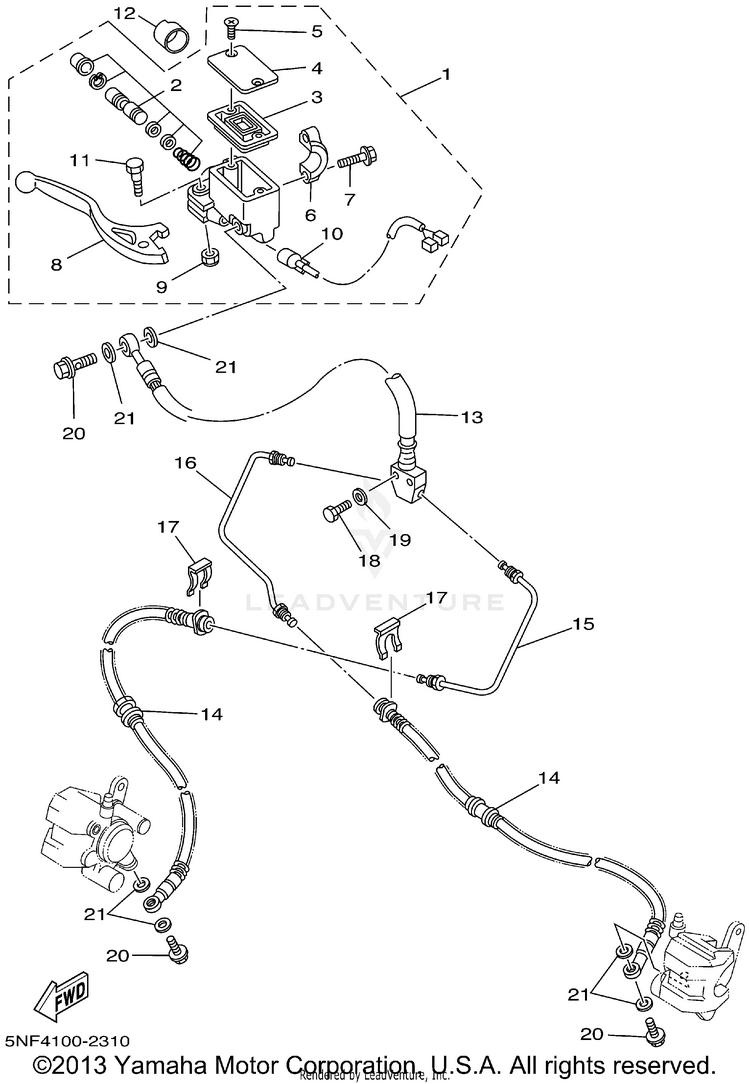 Front Master Cylinder Schematic
