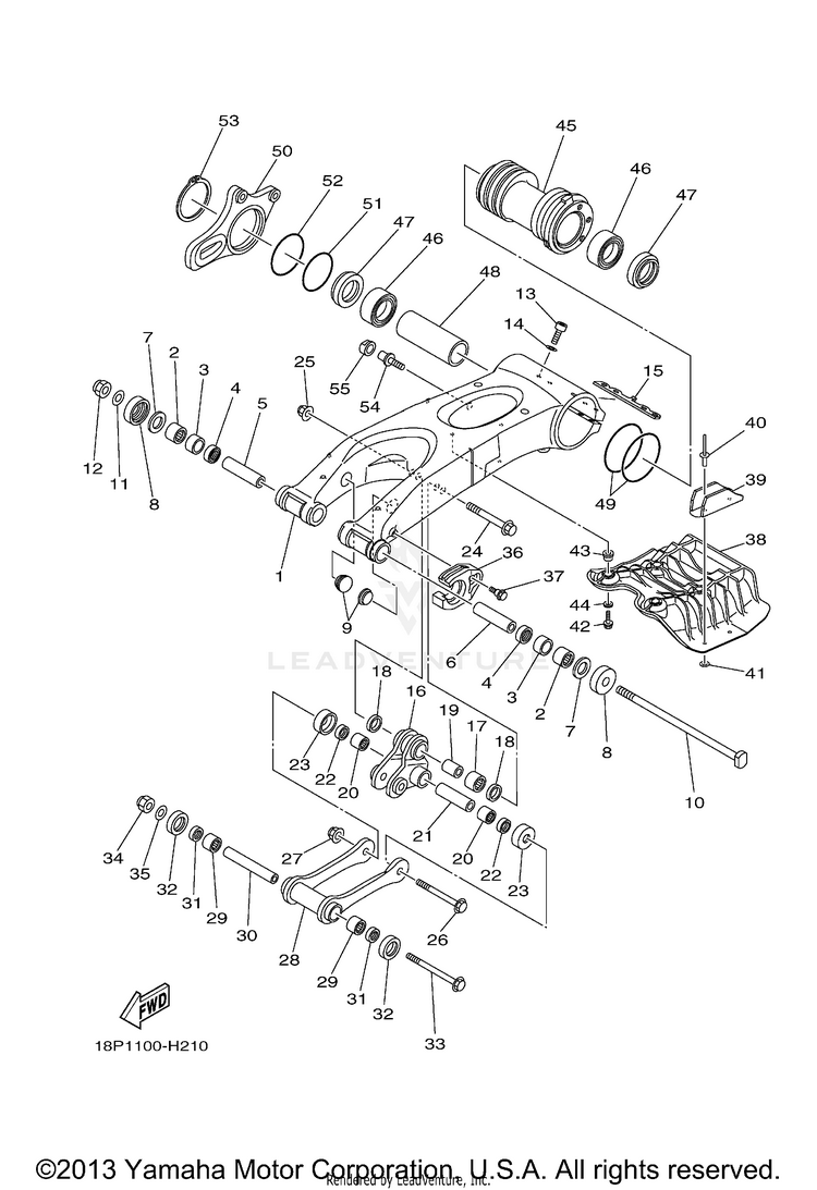 Rear Arm YFZ450R (BLUISH WHITE SOLID 1) - YFZ450RYW - 2009 Schematic