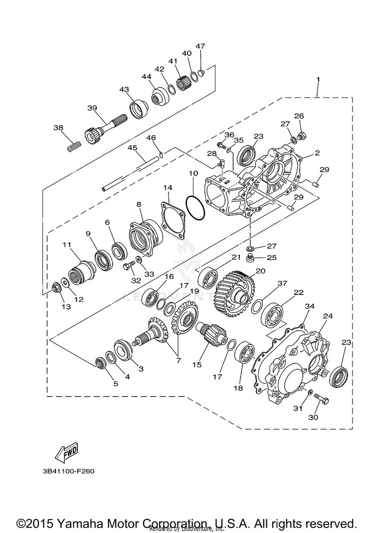 Drive Shaft GRIZZLY 700 EPS 4WD - YFM7FGPA - 2011 Schematic