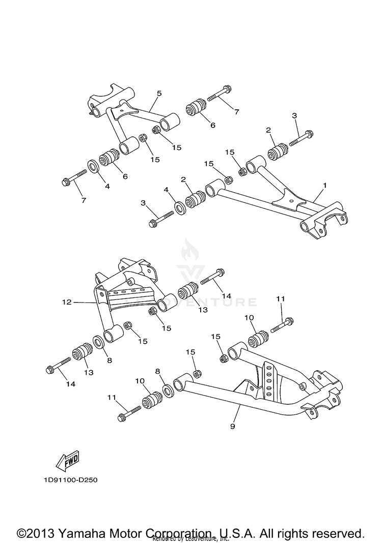 Rear Arm BIG BEAR 400 4WD HUNTER-IRS - YFM40FBHW - 2007 Schematic