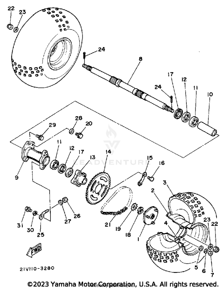 Rear Wheel Ytm200l Schematic