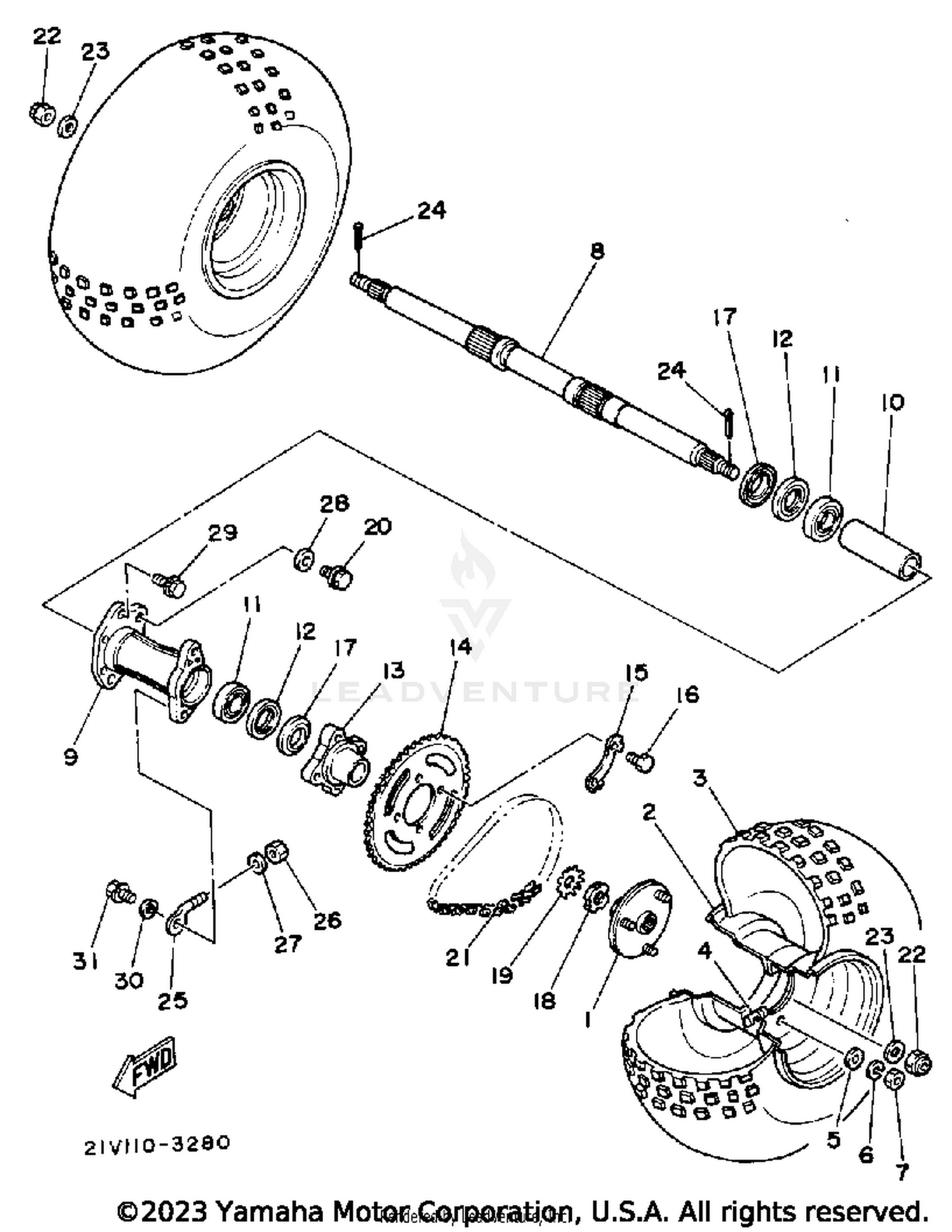 REAR WHEEL YTM200L